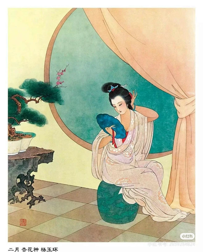王叔晖十二花神仕女图-花瓣网