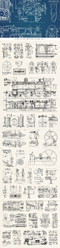 复古机械工程设计蓝图 64 Vintage Mechanical Blueprints_背景_长沙乐享云网络科技有限公司