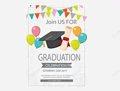 三角彩旗气球派对邀请函高清素材 三角彩旗 毕业派对 气球束 派对邀请函 矢量素材 元素 免抠png 设计图片 免费下载