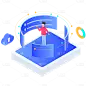 SVG-电脑办公场景贴纸-电脑办公