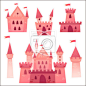 Cute cartoon vector medieval castle #城堡#