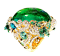 Dior 高级珠宝 Coffret De Victoire 系列18K 黄金镶绿色蛋面碧玺戒指