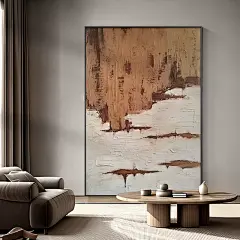 侘寂风大芬村抽象纯手绘油画黑灰白玄关装饰画高级沙发背景墙挂画-淘宝网