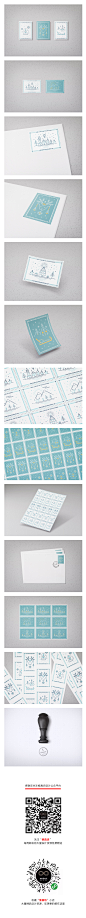圣诞旅行邮票集邮戳信封设计展示VI模板psd智能图层样机mockups