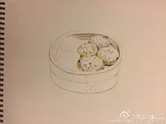 小笼包彩铅画图片 蟹黄小笼包彩铅手绘教程 小笼包彩铅怎么画 画法_www.youyix.com