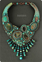 Bead embroidery necklace: 