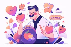 教师节扁平风插画