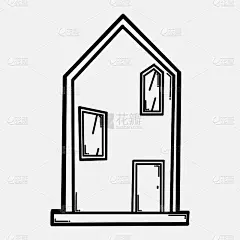 房屋建筑涂鸦矢量图标。手绘素描插图eps10