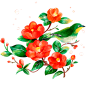 手绘红色鲜花 png