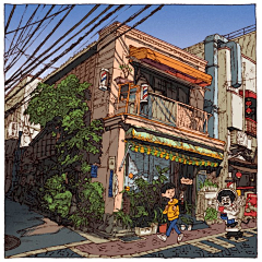 momo桃桃子采集到100张东京街景速写 100 views of Tokyo by