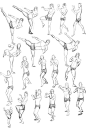 人物动态姿势画法图集丨人物比例动态动作分解/肌肉骨骼动画漫画分析