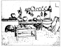 罗马厨房，蒜和莳萝、桌子下的卷心菜（疑似），在古罗马，卷心菜不仅是蔬菜，还被一些人视为灵丹妙药，可以治疗很多疾病。《欧洲饮食文化史：从石器时代至今的营养史》插图
