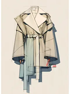 风衣款式图素材｜ai服装设计｜midjourney - 小红书