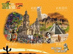墨西哥国家旅游海报  - 源文件下载【酷图网】墨西哥,国家旅游,海报,导游,旅行社,仙人掌,荒漠,中美洲,文化,灯箱,玛雅文化,金字塔,圣灵节,宣传,出境游