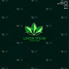 品牌名称,荷花,绿色,极简构图,简单,商务,几何形状,直的,模板,自然美