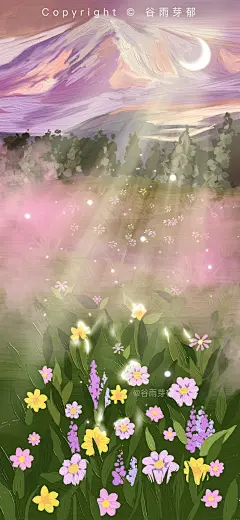 cr.微博@谷雨芽郁__211130_风景 油画棒 质感 手机壁纸