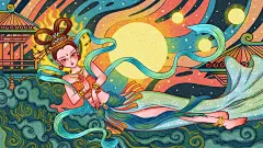 敦煌手国风手绘文艺敦煌飞天仙女插画 (6)