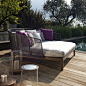 Our Mood Daybed looks luxurious poolside | luxury outdoor lounge | modern pool lounge | luxury outdoor furniture | luxury poolside lounge: