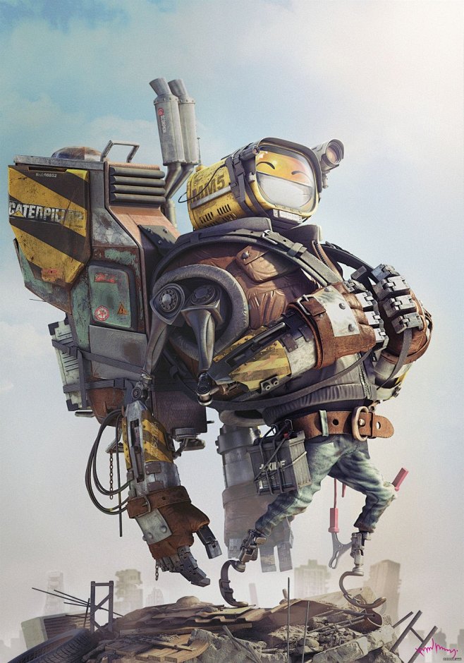 三款超牛奔机器人角色设计-David D...