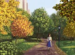 庭院_沙多啤梨__插画师作品_涂鸦王国gracg.com