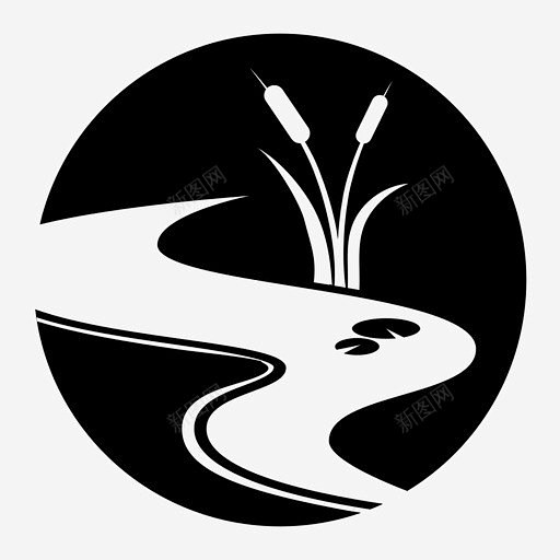 小溪水溪流图标 icon 标识 标志 U...