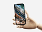 木质手指触控苹果手机场景APP提案UI贴图样机模板 Wooden Hands iPhone 12 Pro Mockups
