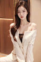  Beauty,best quality,super detail,fine detail,high resolution,8K wallpaper,perfect dynamic composition,beautiful detailed eye,suit,off-shoulder,cleavage