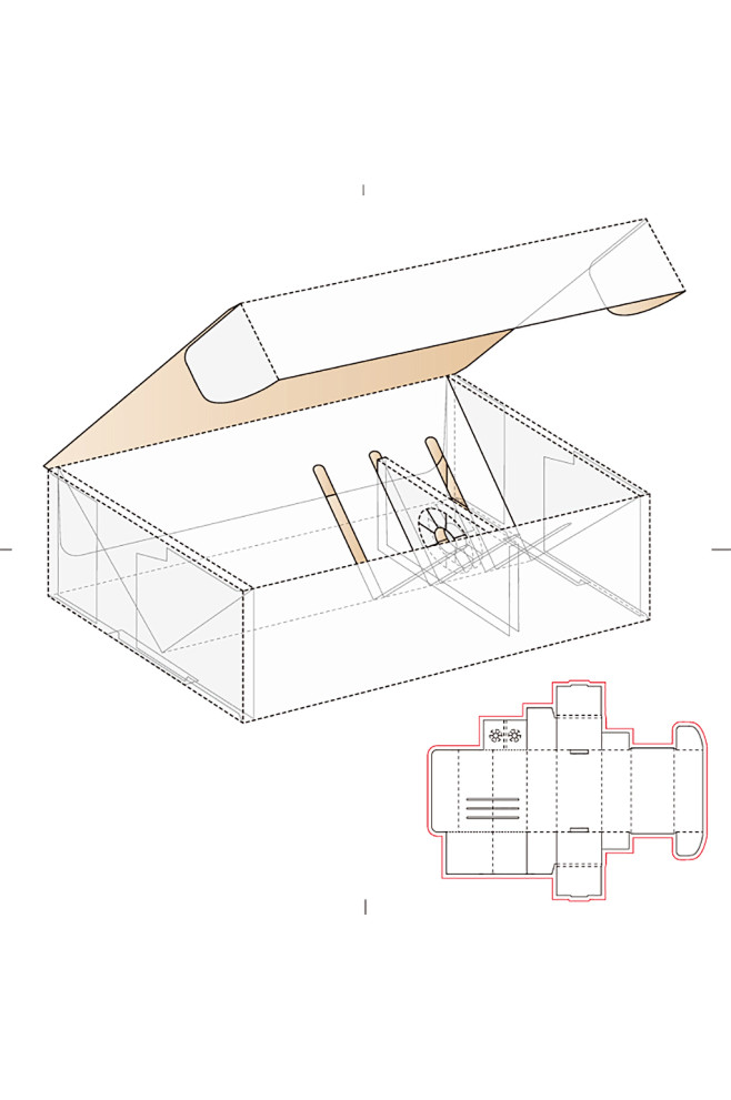 ai包装盒刀版图设计盒型展开图模切刀模刀...