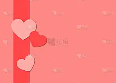 情人节心形和丝带背景