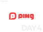 Thirty Logos #4 : Ping minimalistic flat simple thirty logos shadow gradient logo chat social media