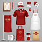 红色咖啡店餐饮企业公司品牌VI设计