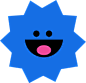 Abstract Geometric Cartoon Characters Happy Blue Star