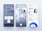 Smart home app. clean details ui list profile account message settings mobile app