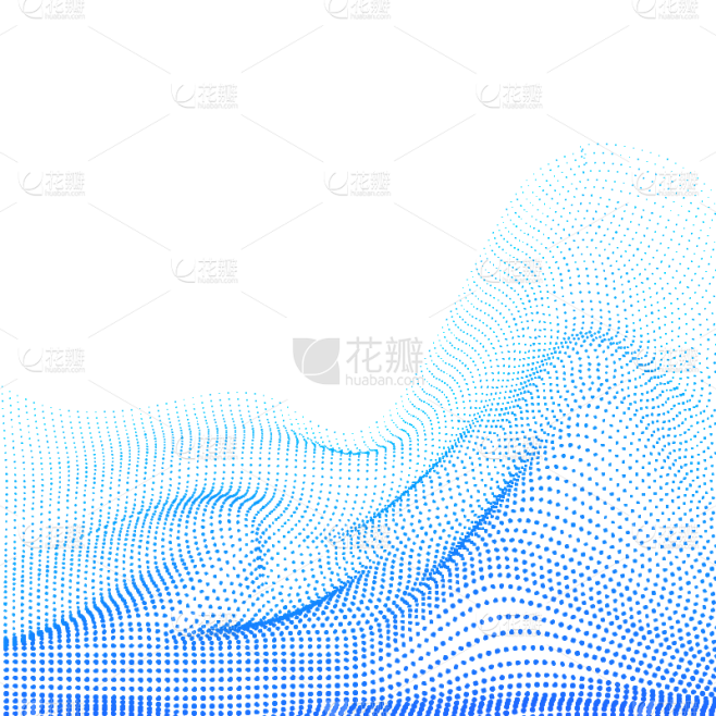通用元素蓝色科技感科技风线条曲面波浪元素