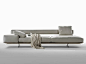 Design upholstered fabric day bed Wing Collection by FLEXFORM | design Antonio Citterio