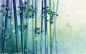 梦幻紫色竹林手绘风景图,手绘竹林,紫色背景,绿色竹子,手绘风景图