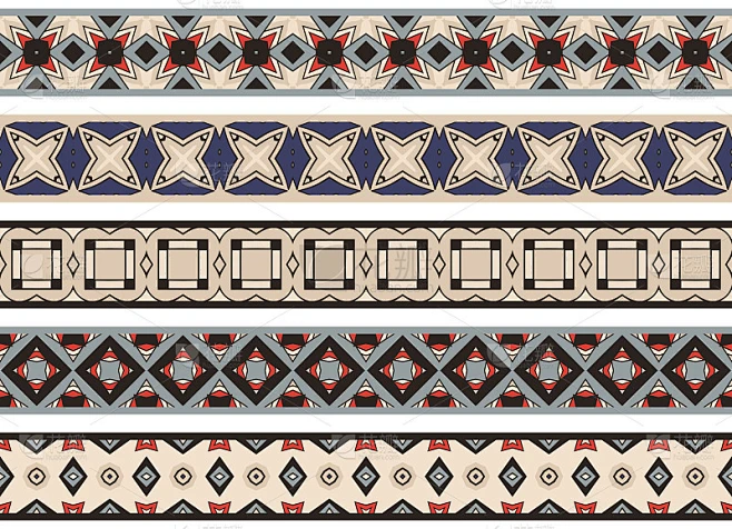 Seamless decorative borders素材-花瓣网