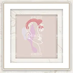 手绘抽象人物装饰画  - 源文件下载【酷图网】手绘抽象人物,装饰画,画芯,女孩女人,简约画,线条画,