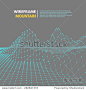 Wireframe mesh polygonal surface. Mountains with connected lines and dots. Vector Illustration EPS10.-背景/素材,抽象-海洛创意（HelloRF） - 站酷旗下品牌 - Shutterstock中国独家合作伙伴
