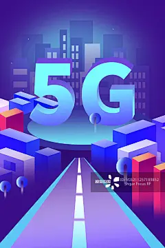 5g,手绘,插画,海报,卡通正版图片素材