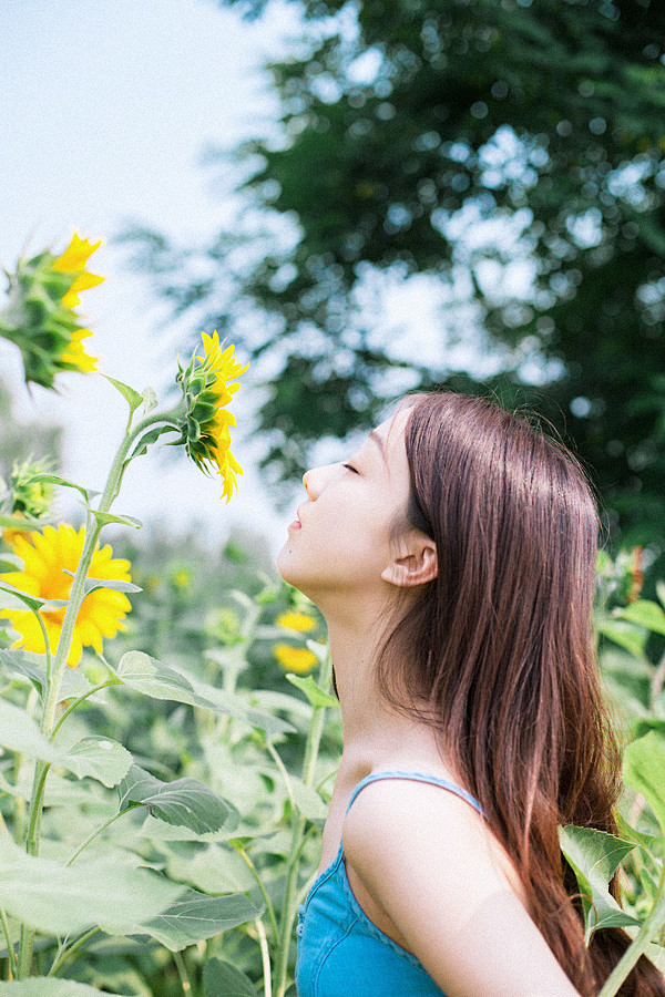 把若水的情怀凝成一滴透明的清露，闻着花香...