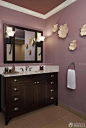 简约卫生间紫色墙面装修效果图大全