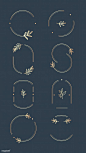 Floral logo design collection on a aegean blue background vector | premium image by rawpixel.com / wan