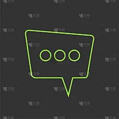 霓虹灯聊天图标设置在平面设计。发短信的象征。向量