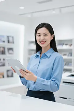数码产品店货品售货员职业肖像