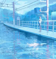 治愈系夏日插画，色彩光影营造的梦幻氛围，太美了~

#手绘# #艺术圈的夏天# \ 美国插画师 Amei Zhao ​​​​