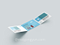 A5三折页宣传单贴图提案展示样机PSD模版 landscape trifold leaflet mockup :  
