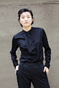 2012早春新款ALY设计师原创品牌黑色宫廷风修身版中性女式衬衫