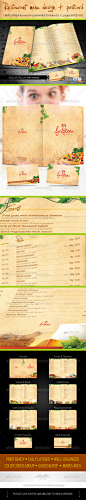 Restaurant Menu Design + Postcard - Food Menus Print Templates