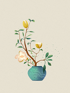 橙丫插画设计采集到植物盆栽插画